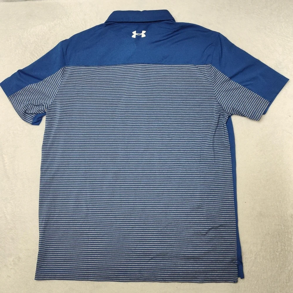 Chicago‎ Cubs Shirt Mens Large Blue MLB Baseball Under Armour HeatGear Polo